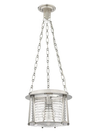 Brushed Nickel Cape Harbor Glass Pendant