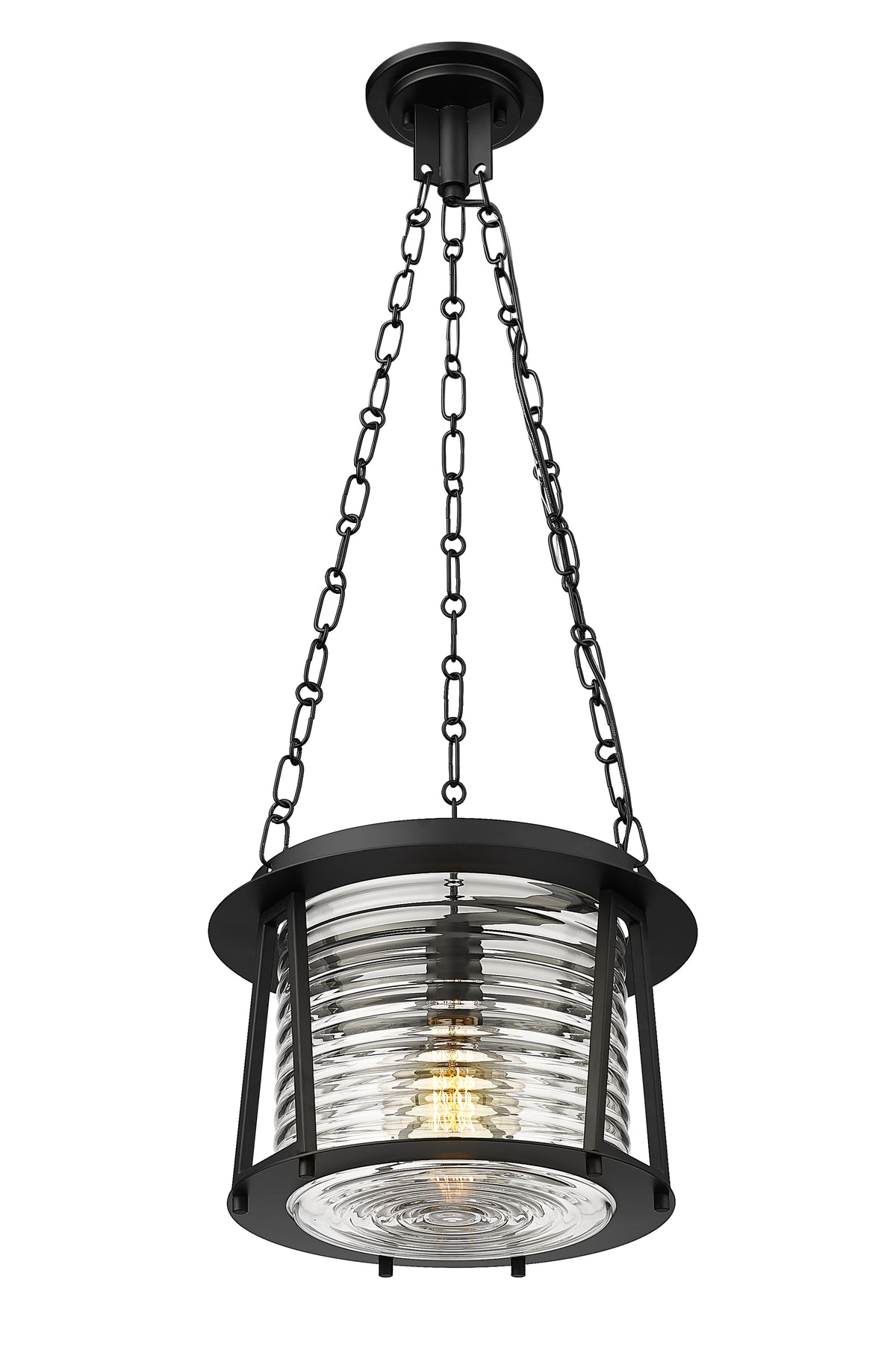 Matte Black Cape Harbor Glass Pendant