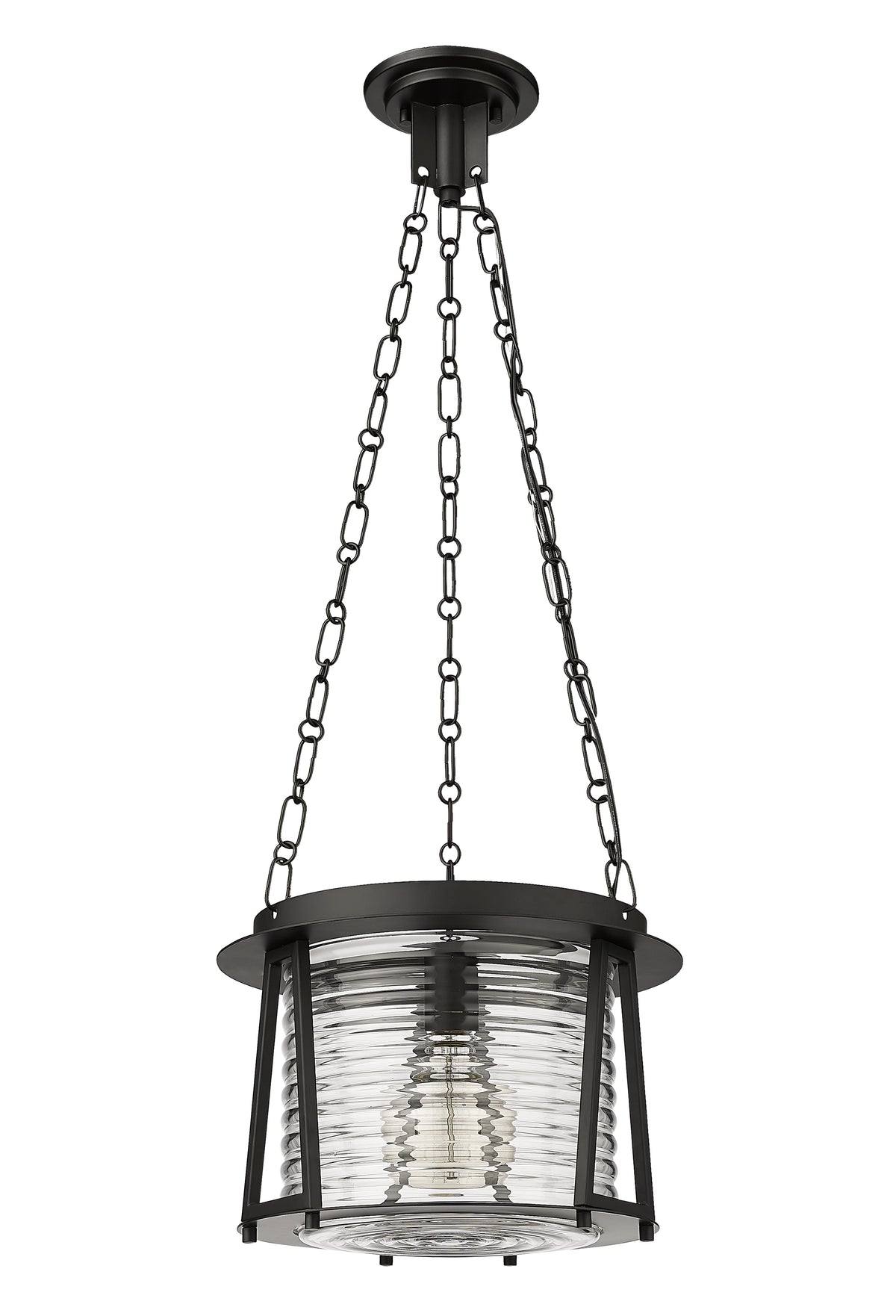 Matte Black Cape Harbor Glass Pendant