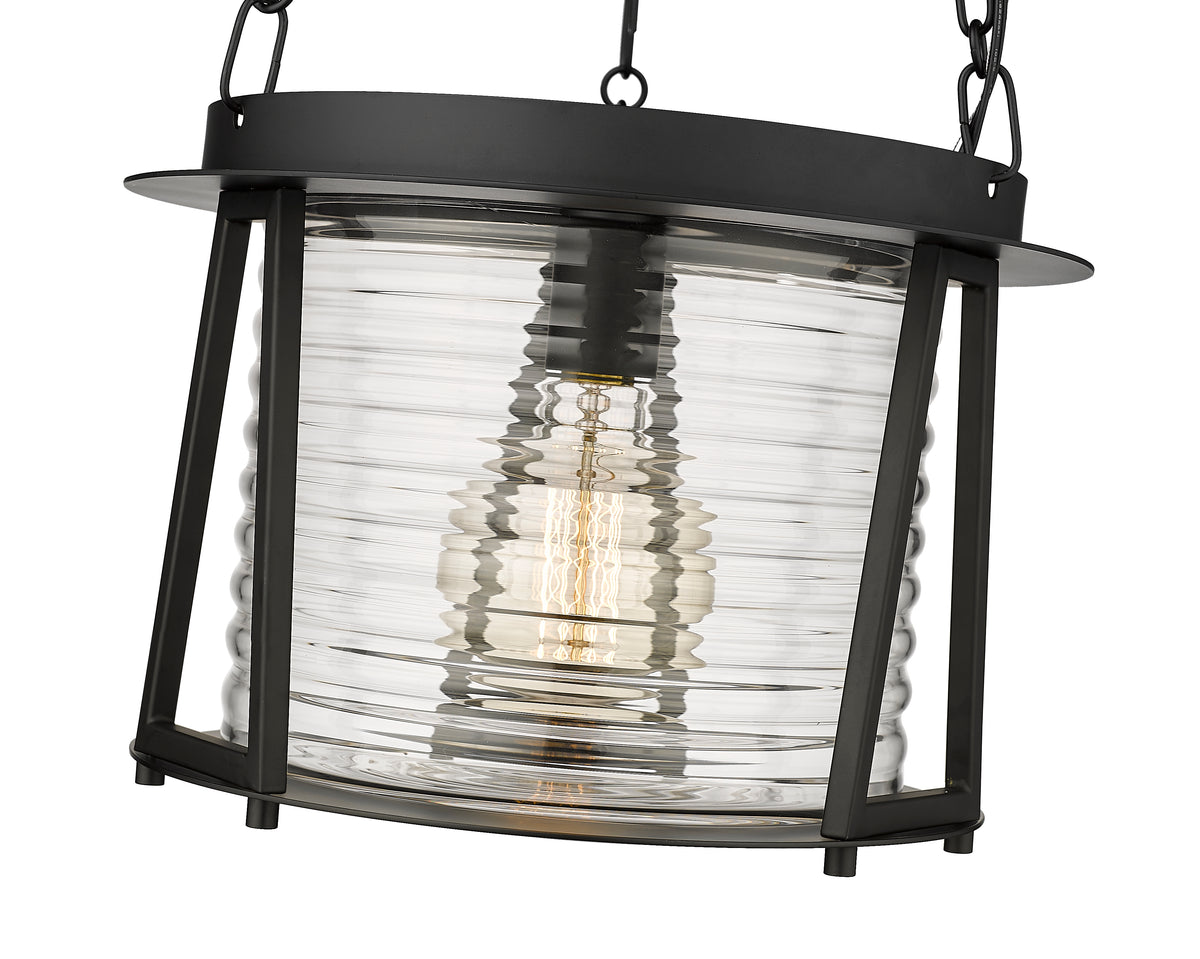 Matte Black Cape Harbor Glass Pendant