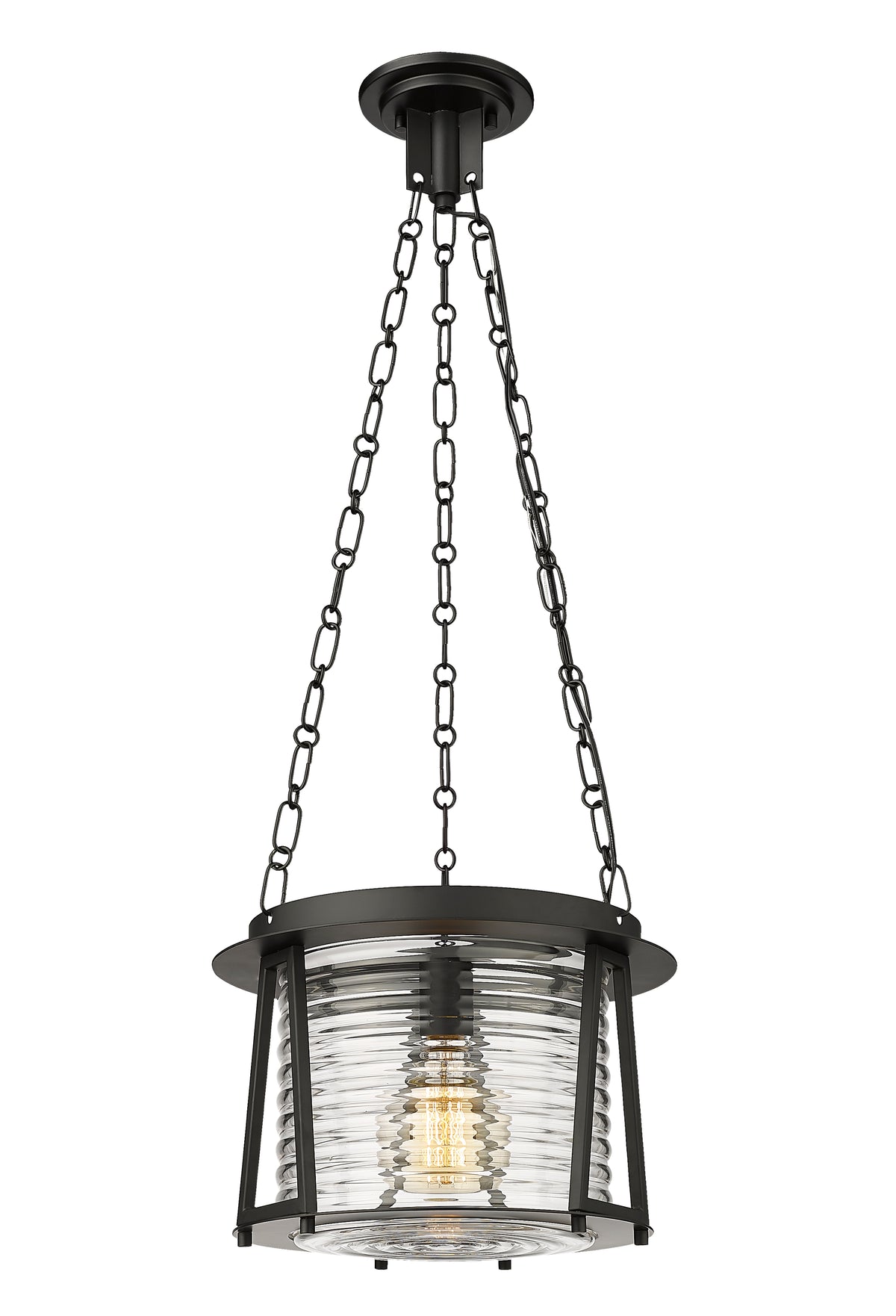 Matte Black Cape Harbor Glass Pendant