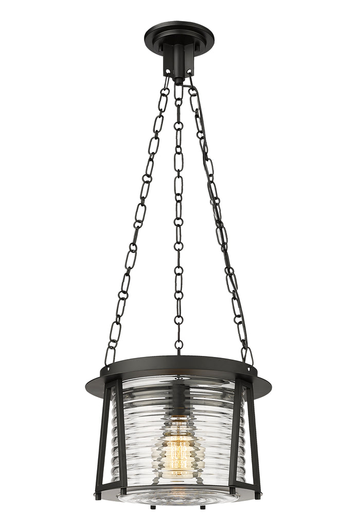 Matte Black Cape Harbor Glass Pendant