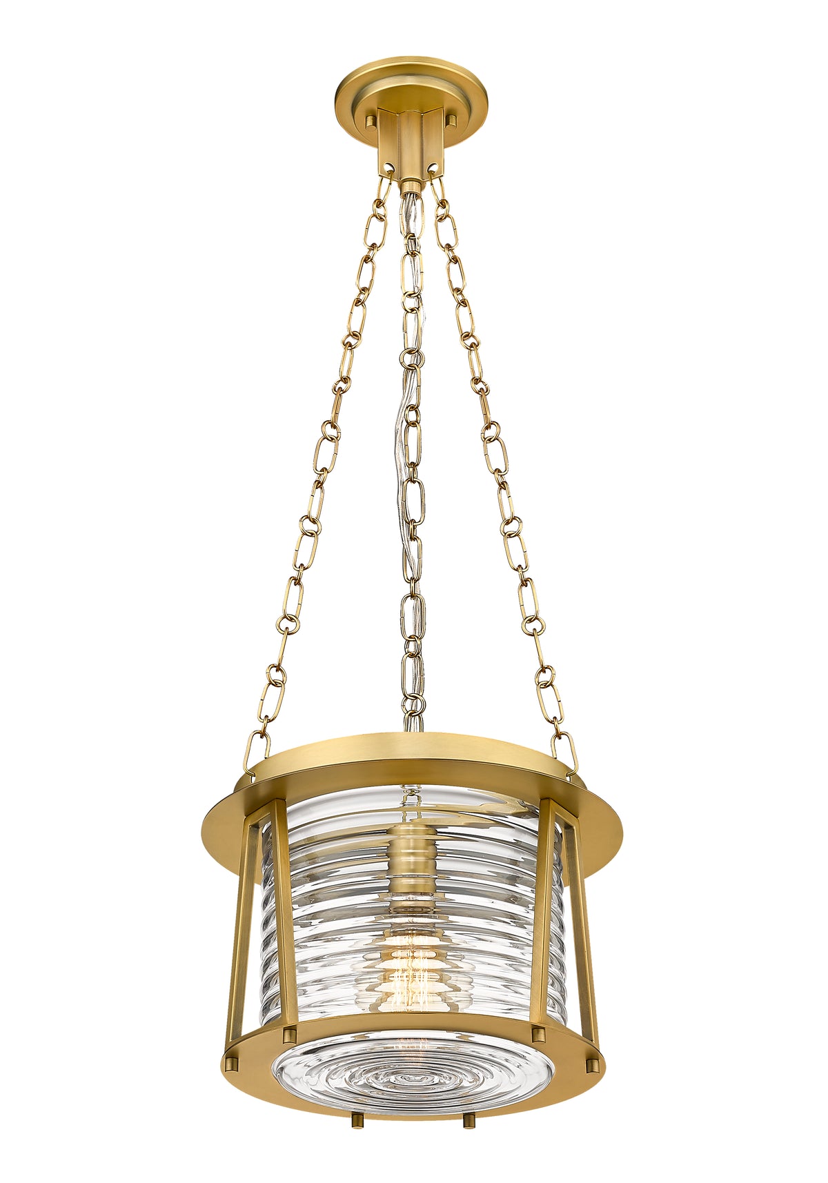 Rubbed Brass Cape Harbor Glass Pendant