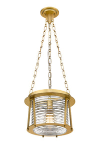 Rubbed Brass Cape Harbor Glass Pendant