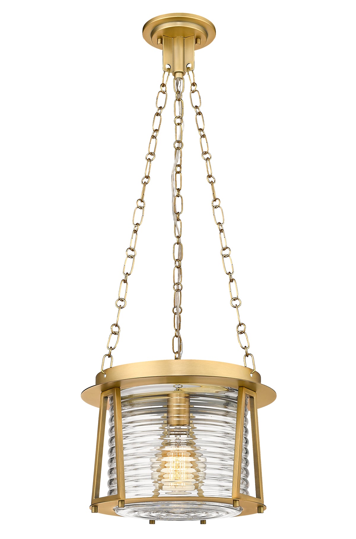 Rubbed Brass Cape Harbor Glass Pendant