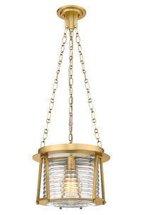 Rubbed Brass Cape Harbor Glass Pendant