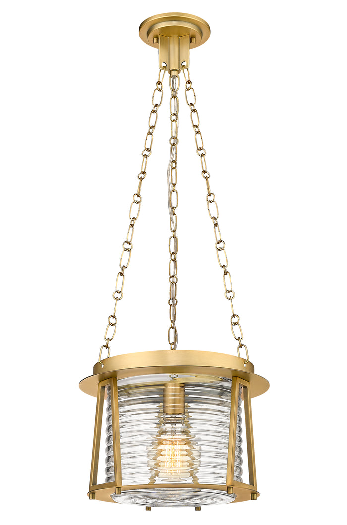 Rubbed Brass Cape Harbor Glass Pendant
