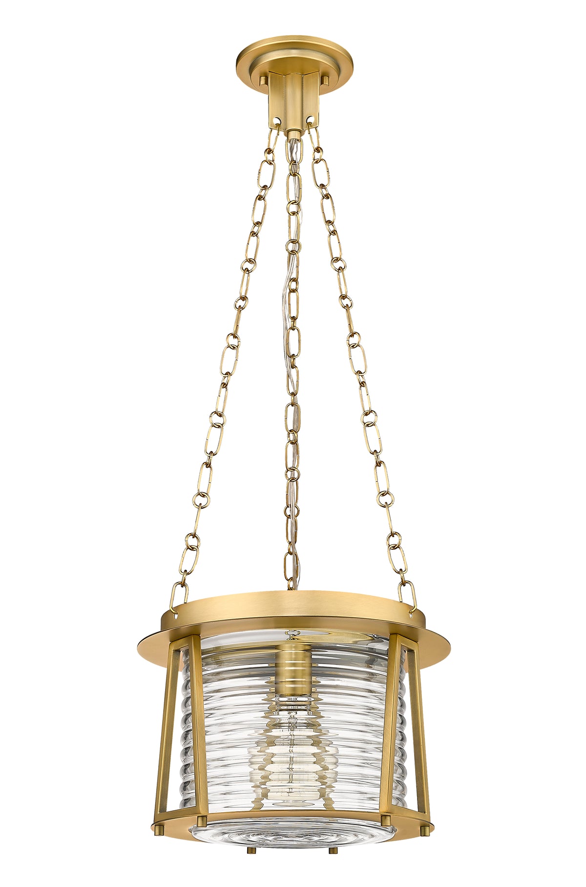 Rubbed Brass Cape Harbor Glass Pendant