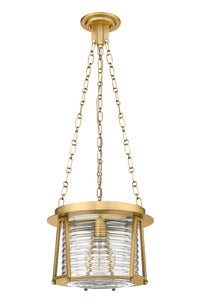 Rubbed Brass Cape Harbor Glass Pendant