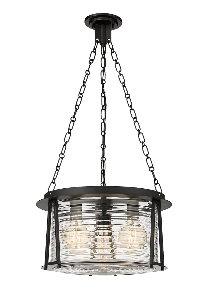Matte Black Cape Harbor Lighthouse Pendant