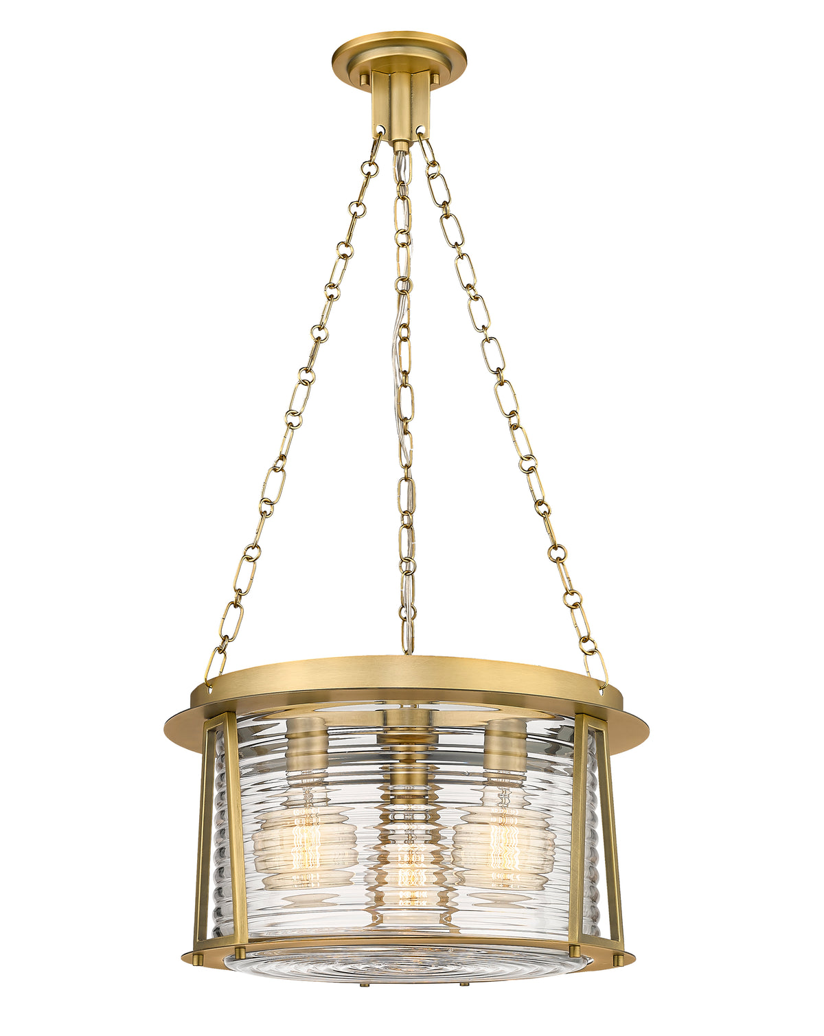 Rubbed Brass Cape Harbor Lighthouse Pendant