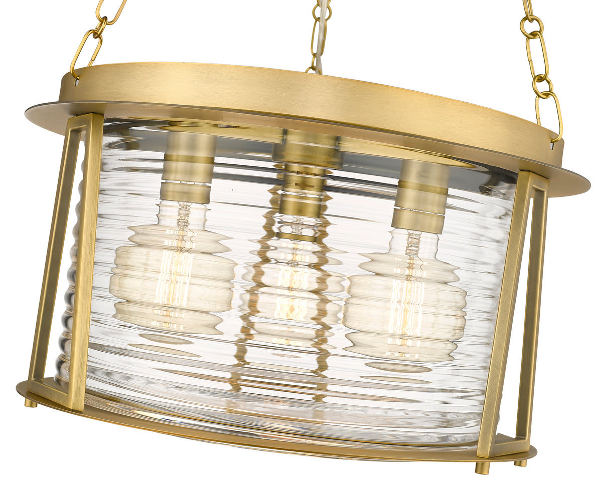 Rubbed Brass Cape Harbor Lighthouse Pendant
