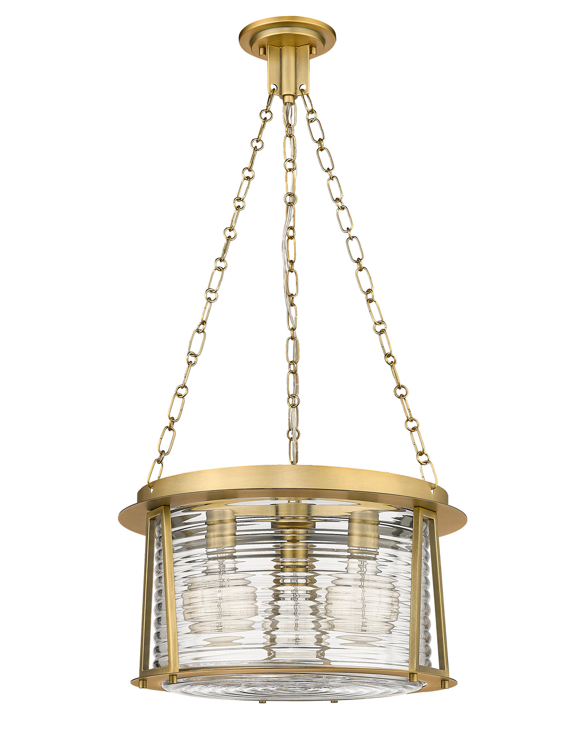 Rubbed Brass Cape Harbor Lighthouse Pendant