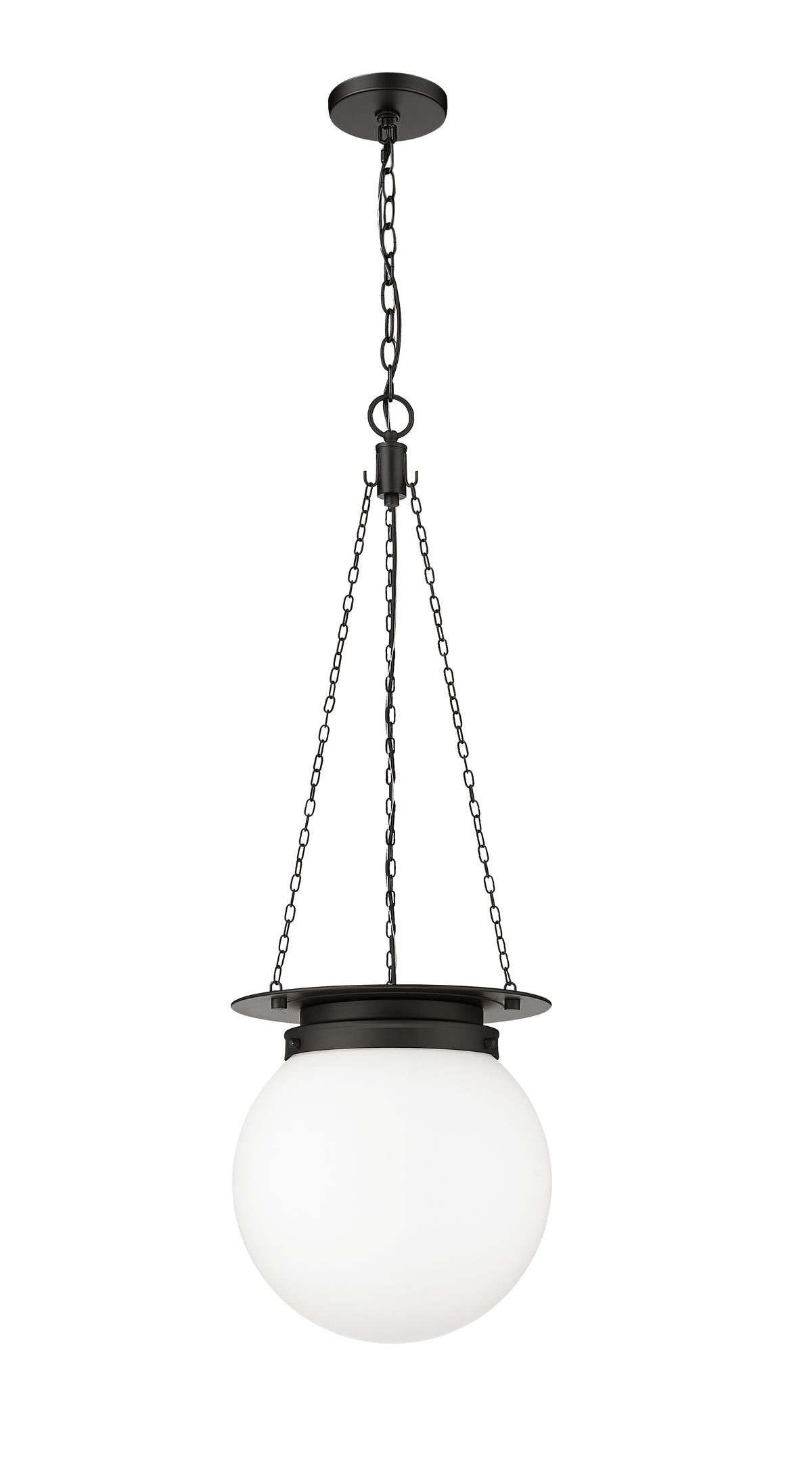 Matte Black Calhoun Milk Glass Pendant
