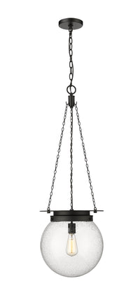 Matte Black Calhoun Seedy Glass Pendant