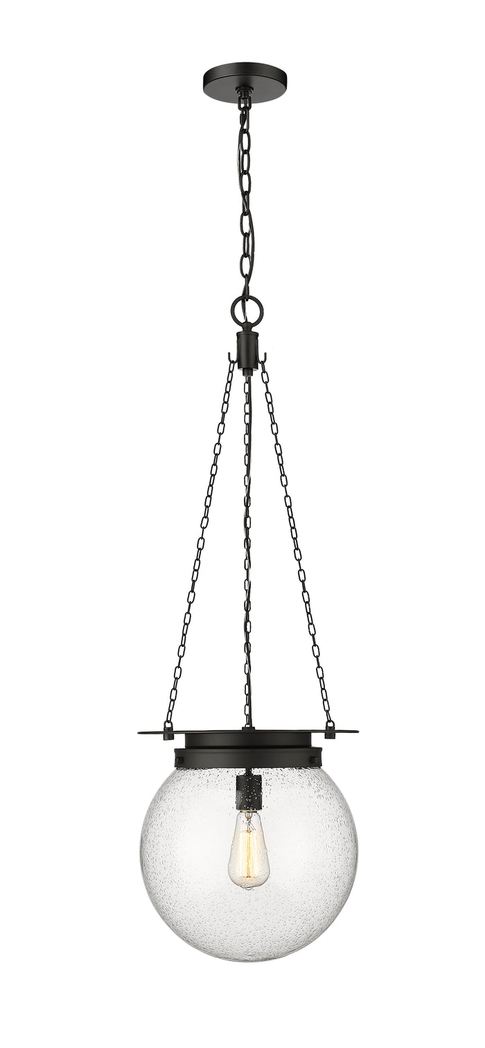 Matte Black Calhoun Seedy Glass Pendant