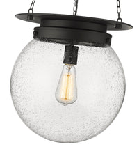 Matte Black Calhoun Seedy Glass Pendant
