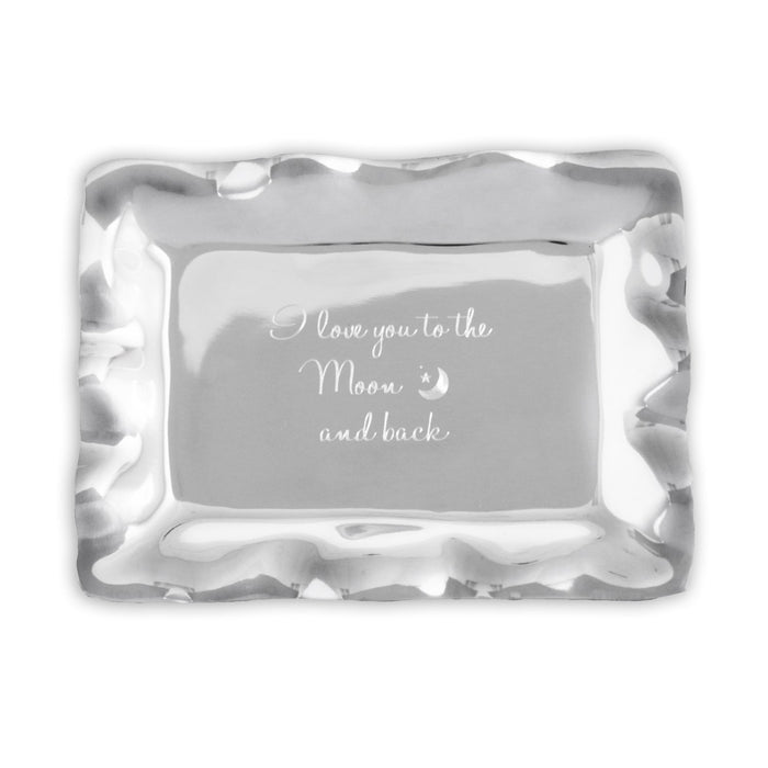 Giftables Vento Engraved Tray "Love you to Moon back" | Bone & Brass