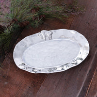Silver Buffalo Large Oval Serving Platter - Platter Top View | Bone & Brass