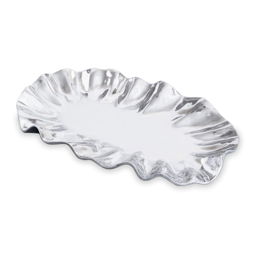 Silver Bloom Large Oval Serving Platter | Bone & Brass