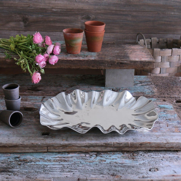 Silver Bloom Large Oval Serving Platter