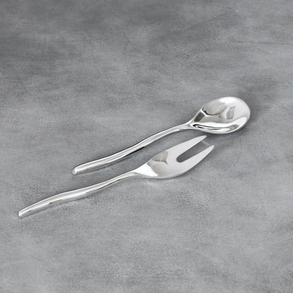 Vento Claire Salad Servers - Set Detail | Bone & Brass