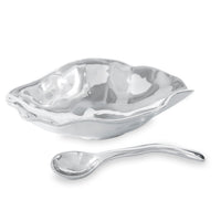 Silver Claire Medium Bowl w/ Spoon | Bone & Brass