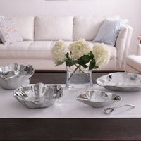 Silver Claire Medium Bowl w/ Spoon - Bowl Top View | Bone & Brass