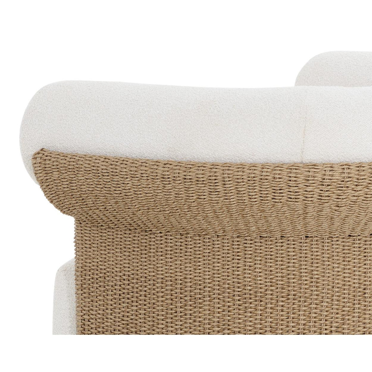 Asos Natural Wicker & Cream Upholstered Lounge Chair