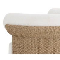 Asos Natural Wicker & Cream Upholstered Lounge Chair