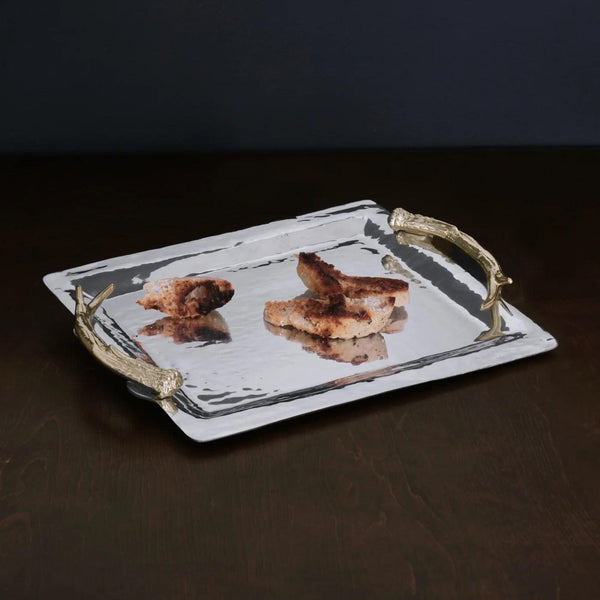 Western Antler Emerson Large Tray Gold Handles - Tray Detail | Bone & Brass