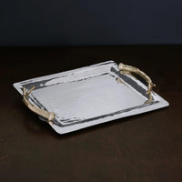 Western Antler Emerson Large Tray Gold Handles - Tray Top View | Bone & Brass