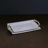 Western Antler Emerson Long Rectangular Tray Gold Handles - Tray Top View | Bone & Brass
