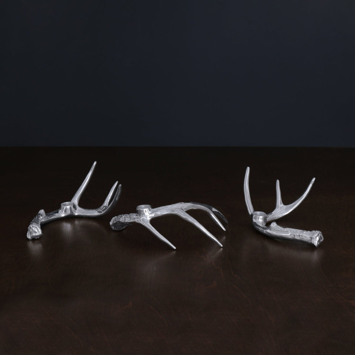 Western Antler Candlestick Set 3 - Candlestick Side View | Bone & Brass