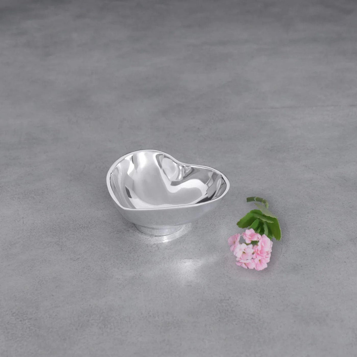 Silver Deep Heart Mini Decorative Bowl