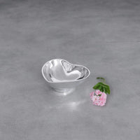 Silver Deep Heart Mini Decorative Bowl