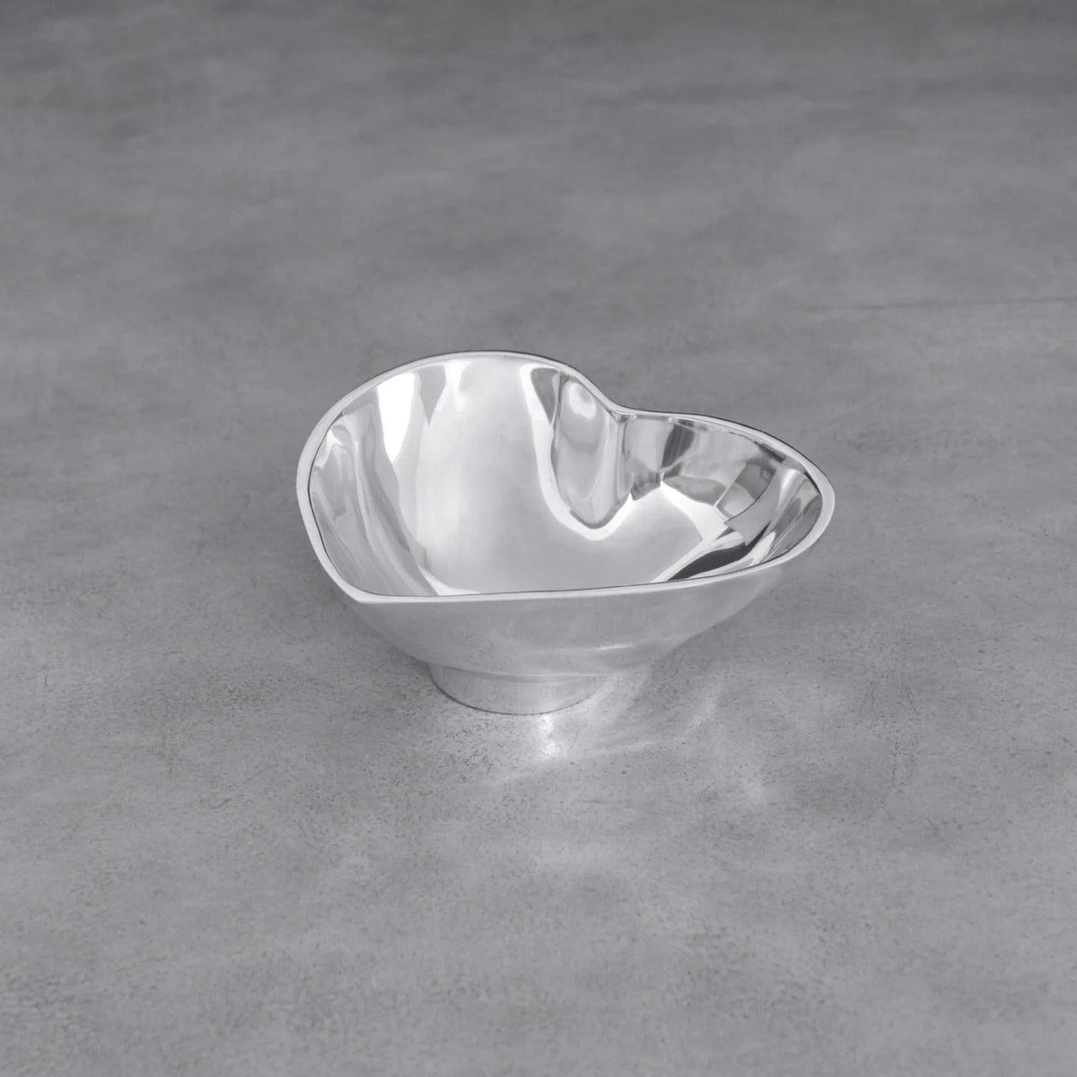 Giftables Silver Deep Heart Decorative Bowl - Bowl Top View | Bone & Brass