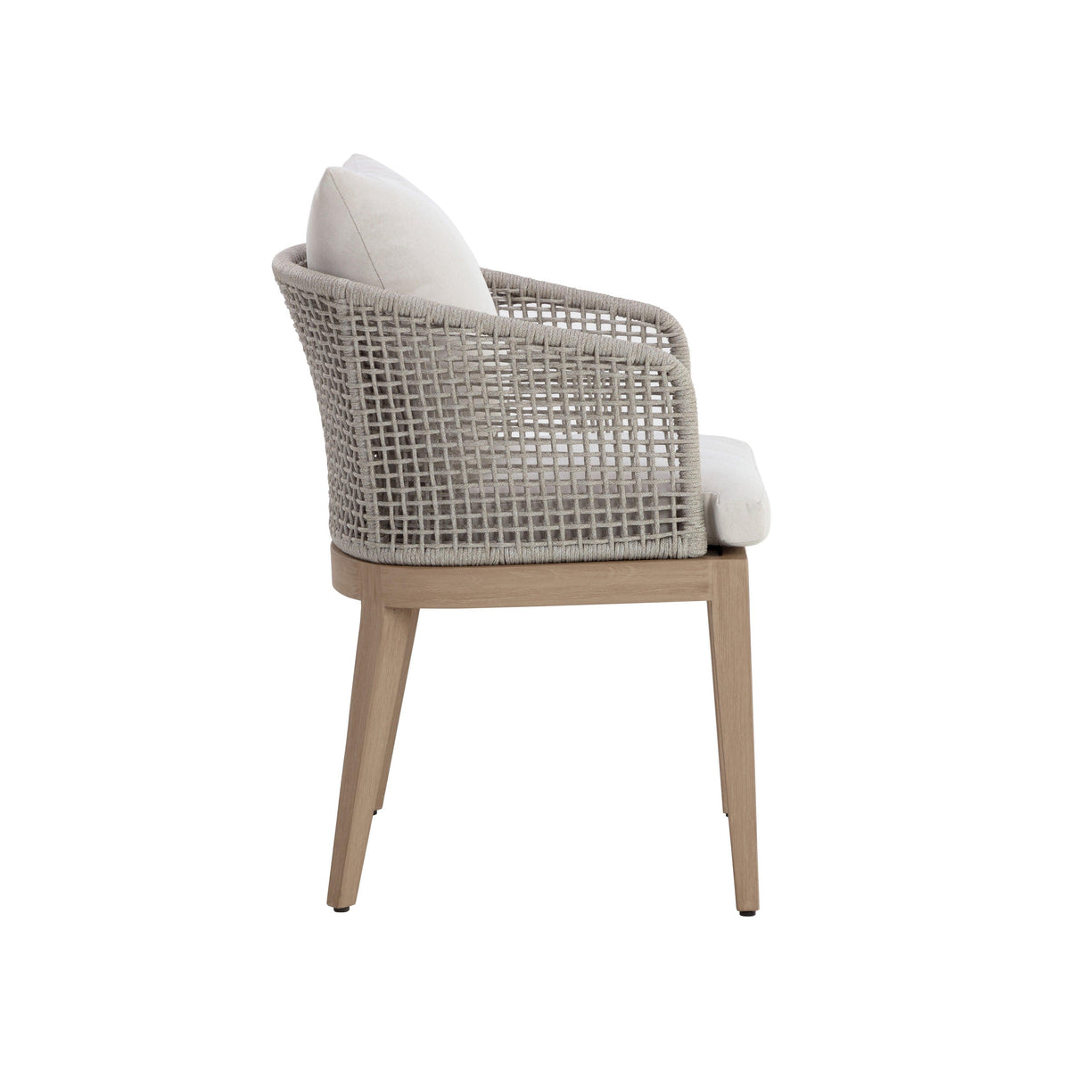Capri Grey Woven Dining Armchair - Outdoor Chair View | Bone & Brass
