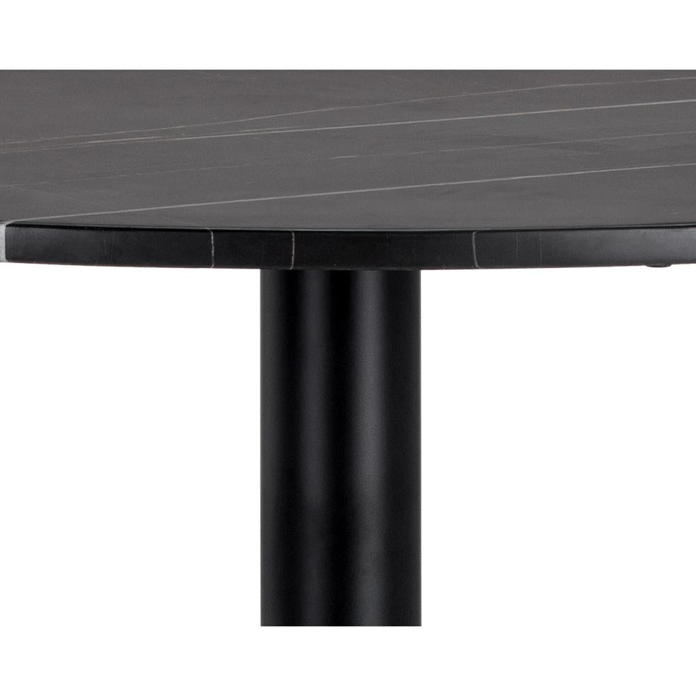 Massie Black Marble & Gold Bistro Table 35.5" - Table Side View | Bone & Brass