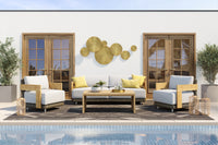 Potenza Taupe Wicker & Palazzo Cream Outdoor Lounge Chair