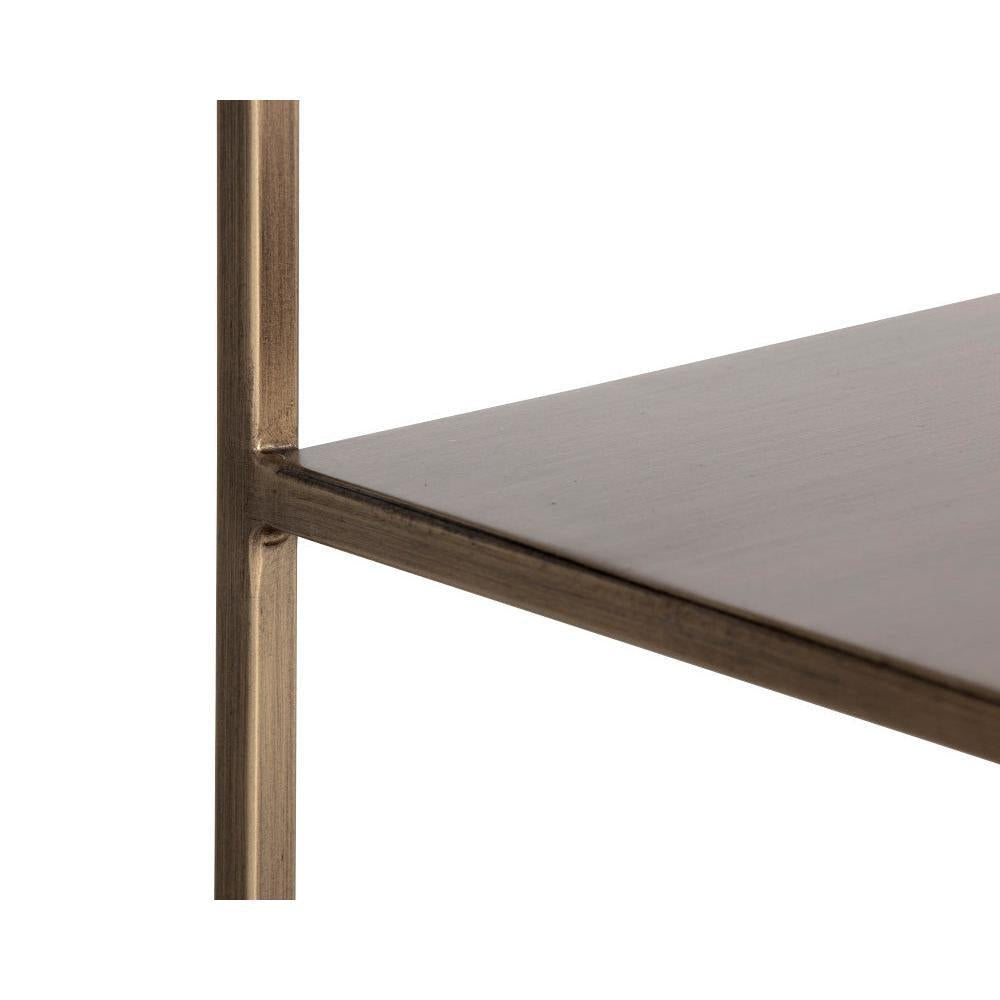 Eiffel Low Bookcase - Medium - Antique Brass - Bookcase Shelf Detail | Bone & Brass
