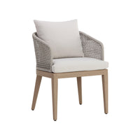 Capri Grey Woven Dining Armchair | Bone & Brass