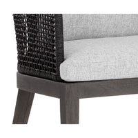 Capri Charcoal Grey Woven Dining Armchair - Outdoor Chair View | Bone & Brass