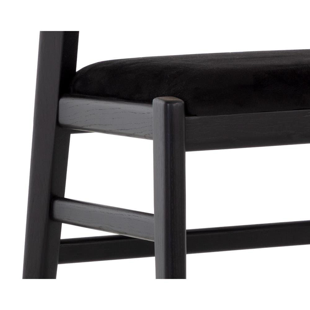 Annex Black & Natural Rattan Counter Stool - Stool View | Bone & Brass