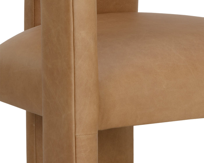 Cobourg Ludlow Sesame Leather Lounge Chair