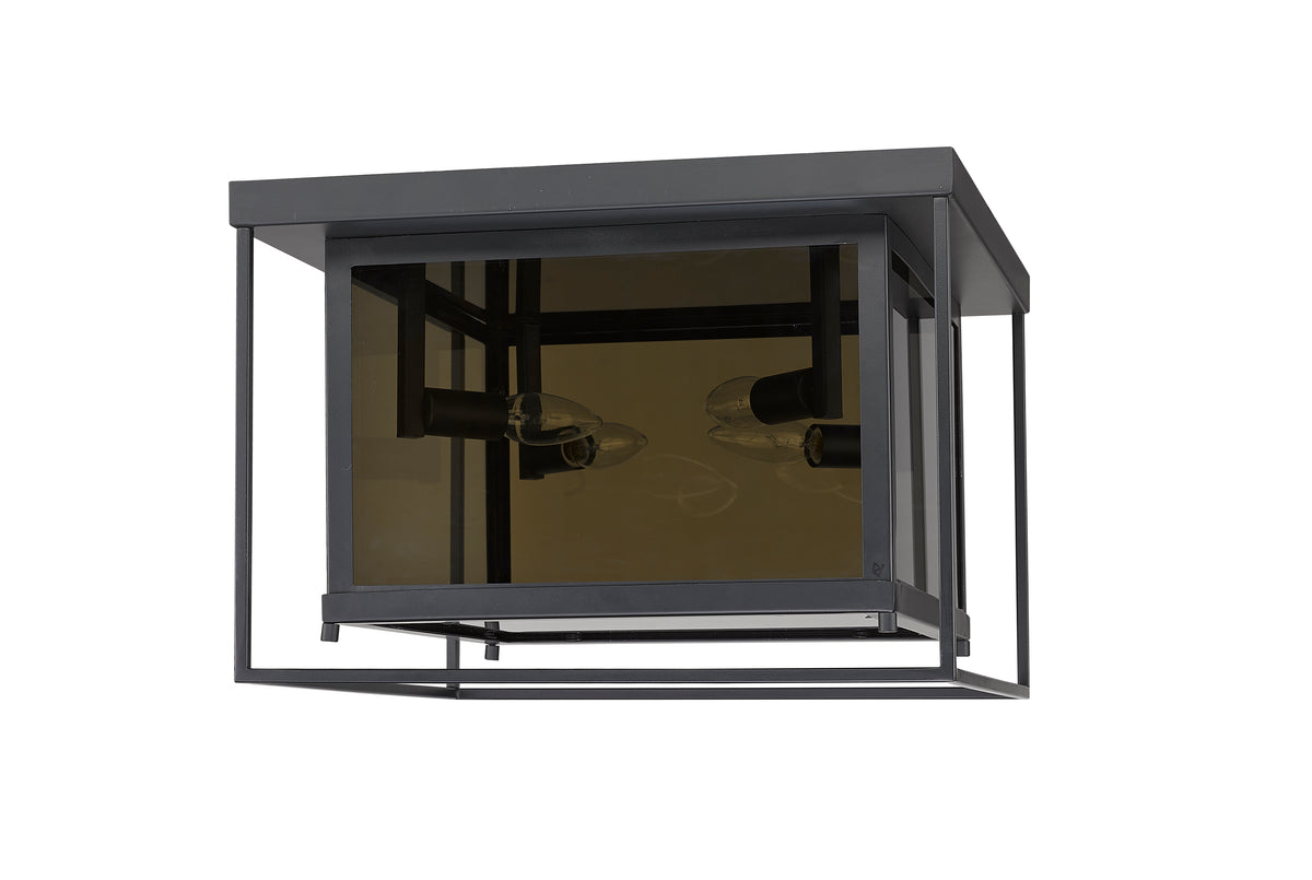 Misty Charcoal Smoke Glass Flush Mount