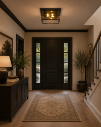 Misty Charcoal Smoke Glass Flush Mount