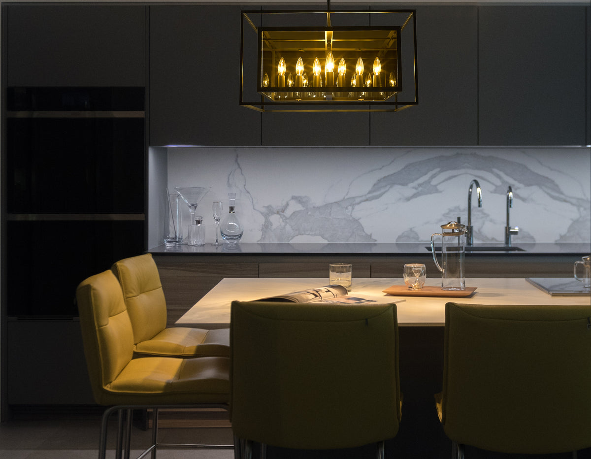 Misty Charcoal Smoke Glass Chandelier