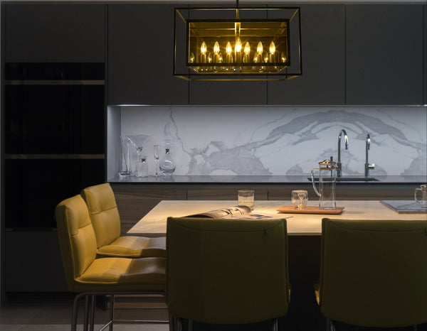 Misty Charcoal Smoke Glass Chandelier