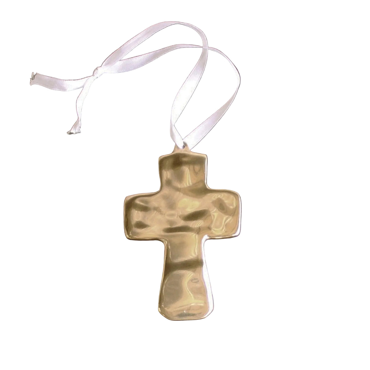 Giftables Sierra Modern Athens Cross Ornament (Shiny Gold) | Bone & Brass